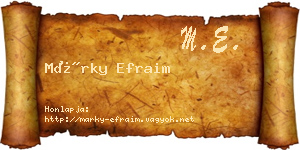 Márky Efraim névjegykártya